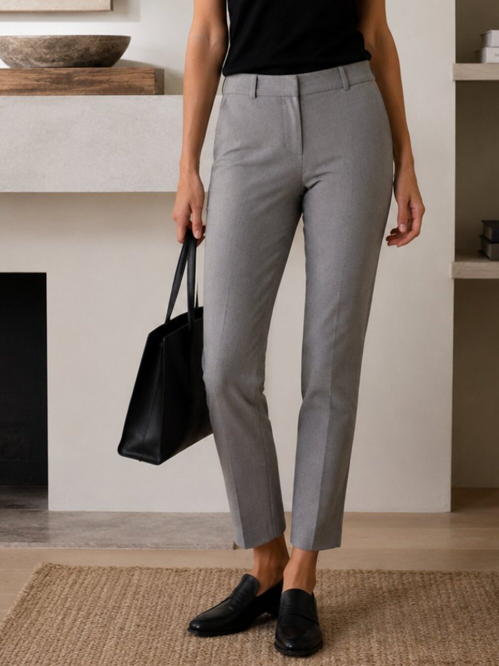 Banana Republic Sloan Gray Ankle Pants Size 4 Tailored Career Office Stretch
